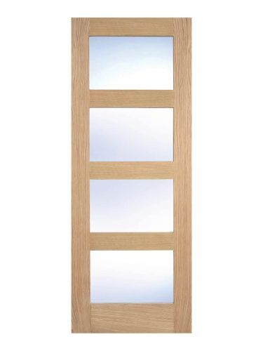 LPD Unfinished Oak-Shaker 4 panel Glazed Door (Imperial)
