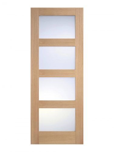 LPD Unfinished Oak- Shaker 4 panel Frosted Door (Imperial)