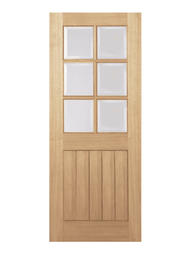 LPD Oak Mexicano Unfinished 6 Light Glazed Door (Imperial)