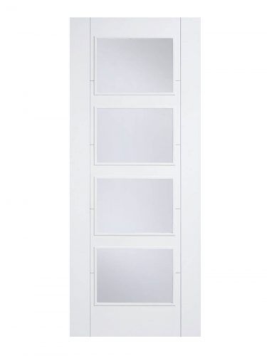 LPD White Vancouver  4 Light Clear Glazed Fire Door
