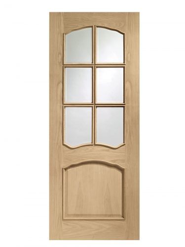 XL Joinery Riviera Oak Bevelled Glass Internal Glazed Door