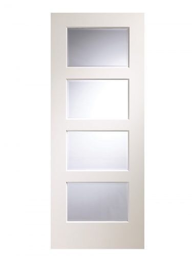 XL Joinery Severo White Bevelled Glass Clear Internal Door