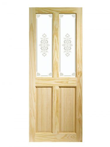 XL Victorian 4 Panel Pine Campion Glass Internal Door