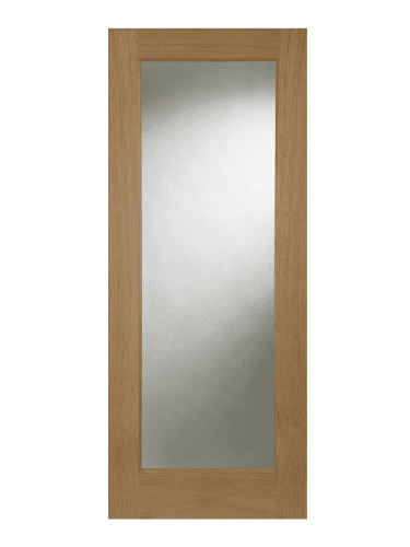 Mendes Un-Finished Oak Pattern 10 Clear Glazed FD30 Fire Door